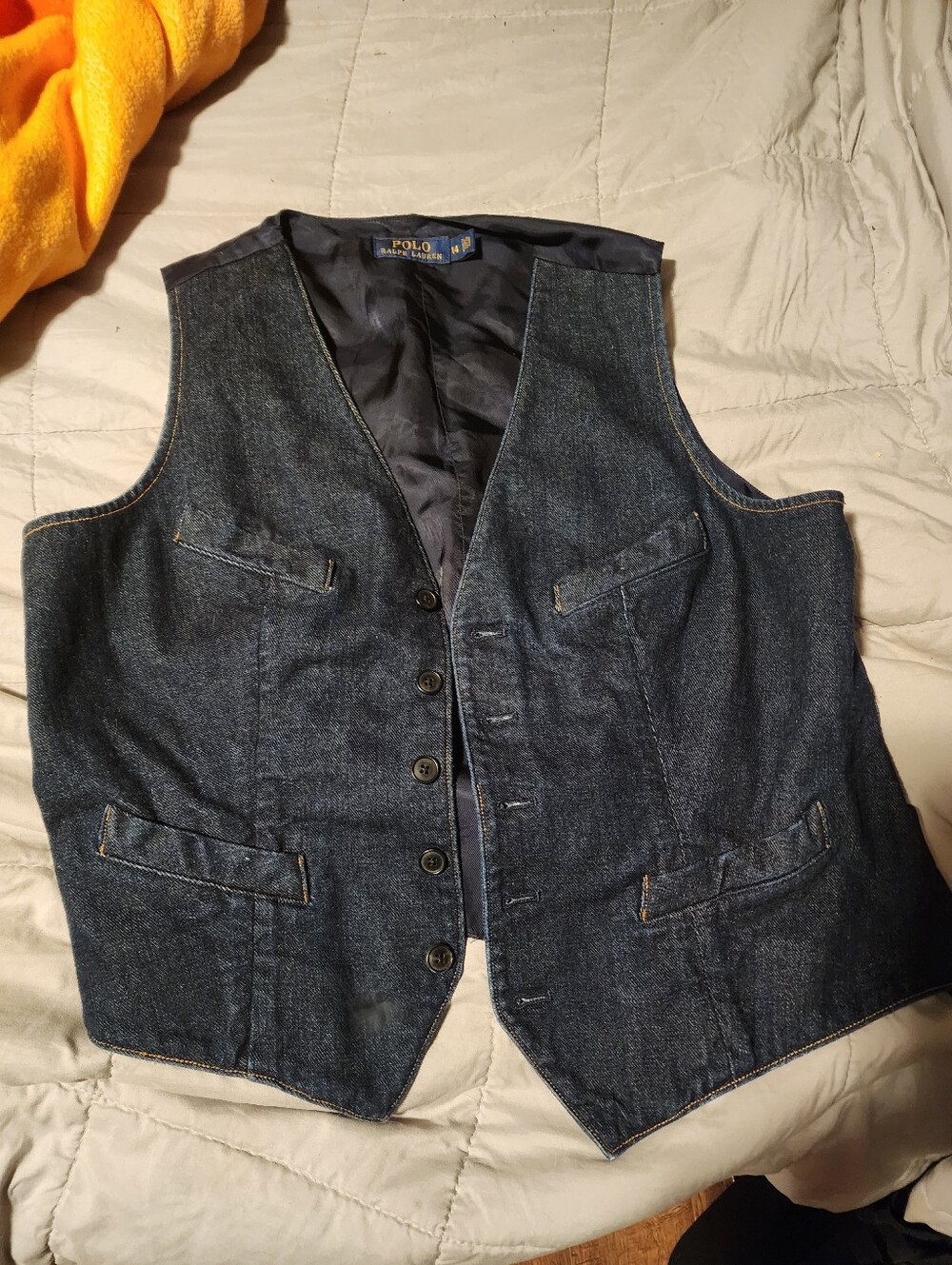 Ralph Lauren Dark Blue Denim Vest 14